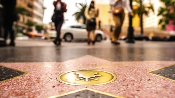 Hollywood Walk Fame Upływ Czasu — Wideo stockowe