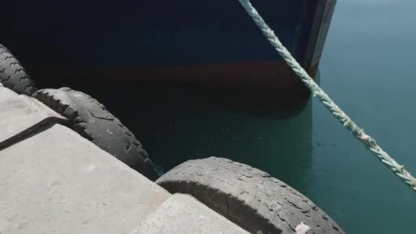 Close-up Zicht op een zeehond springen van de rand van de haven in Hout Bay — Stockvideo