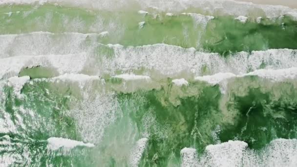 Drone Shot de vagues mousseuses formant et rompant sur une boucle 