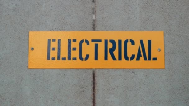 Electrical Signage Mounted on a Metal Slabs — Stock Video