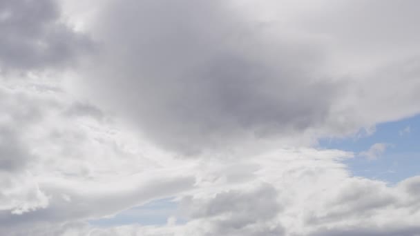 Blue Sky Peeking Behind White Clouds (Timelapse) — 비디오