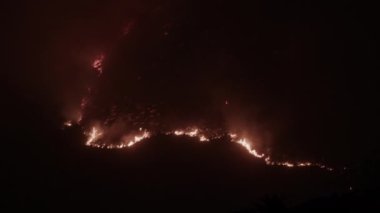 Lion's Head Mountain Engulfed in Flames - View From Above