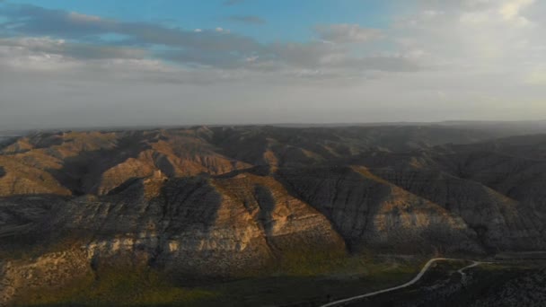 Bird's Eye View of Mountain Ranges in Egypt Against Beautiful Sky — Stockvideo