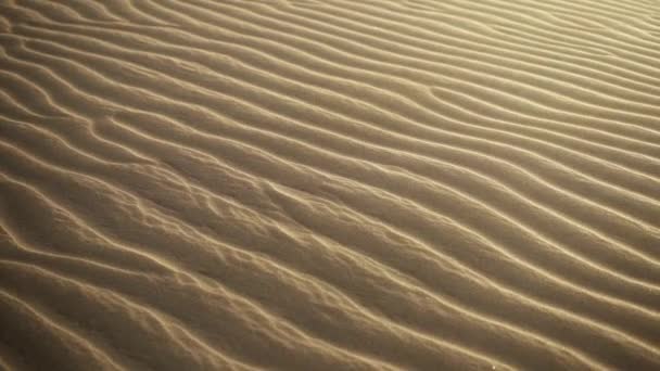 Drone Over Sand Patterns In Desert — Stock Video