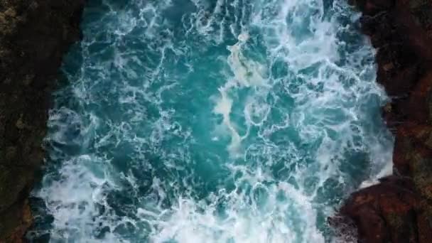 Drone over Ocean Rock Pool — Vídeo de stock