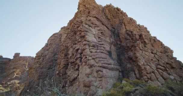 Sunlit Rock Landscape Of Tenerife — Stock video