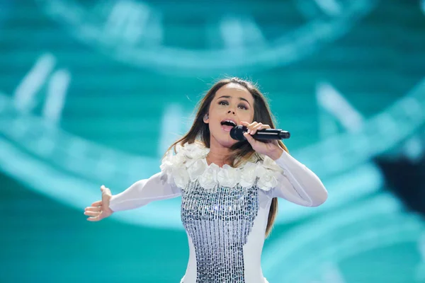 Lindita din Albania la Concursul Muzical Eurovision — Fotografie, imagine de stoc
