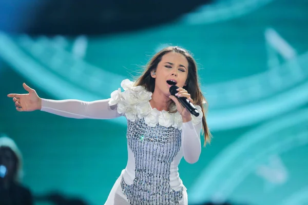 Lindita z Albanii w Konkursie Piosenki Eurowizji — Zdjęcie stockowe