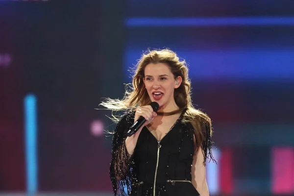 Яна Бурческа на "Евровидении 2017" в Македонии — стоковое фото
