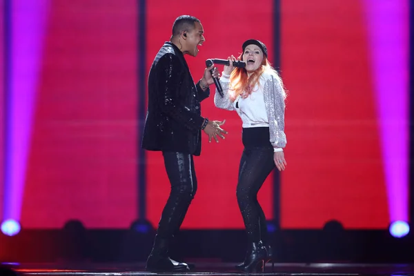 Valentina Monetta & Jimmie Wilson Eurovision 2017 — Zdjęcie stockowe