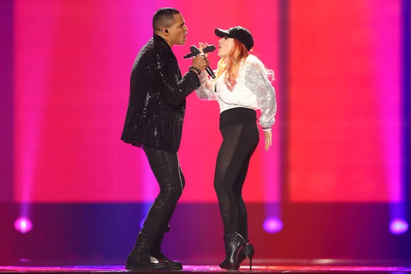 Valentina Monetta & Jimmie Wilson Eurovision 2017 — Stock Photo, Image