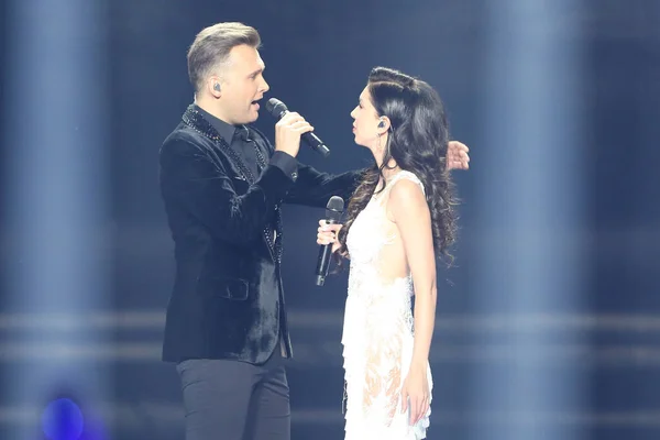 Koit Toome & Laura from Estonia Eurovision 2017 — Stock Fotó