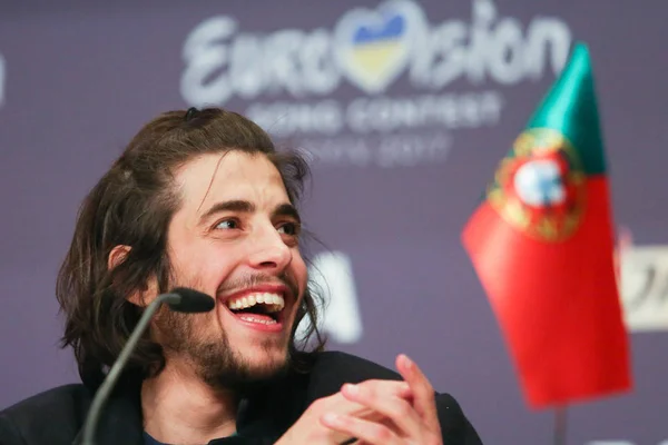 Сальвадор Собраль на "Евровидении 2017" в Португалии Лицензионные Стоковые Изображения