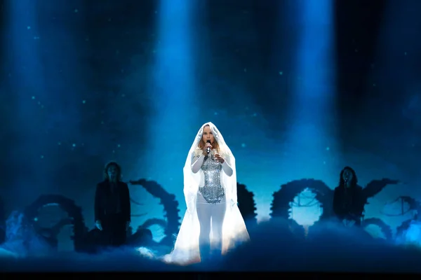 Lindita from Albania at the Eurovision Song Contest — Stock Photo