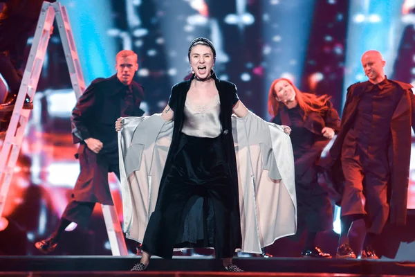 Dihaj de Azerbaiyán en el Festival de Eurovisión - foto de stock