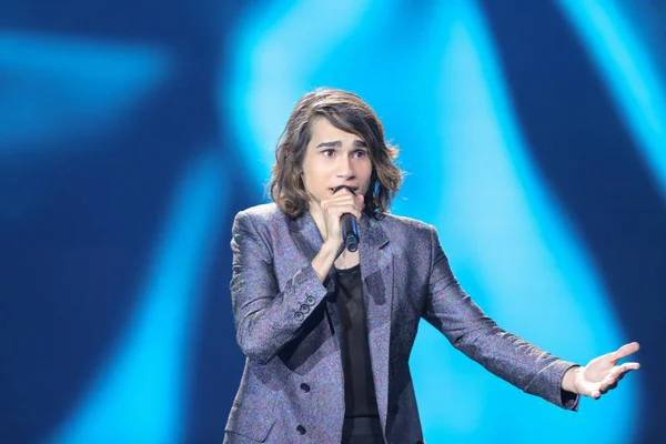Isaías de Australia durante el Festival de Eurovisión - foto de stock