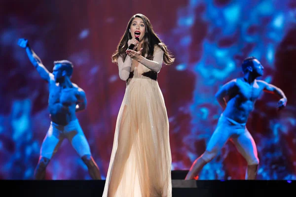 Demy de Grecia en el Festival de la Canción de Eurovisión - foto de stock