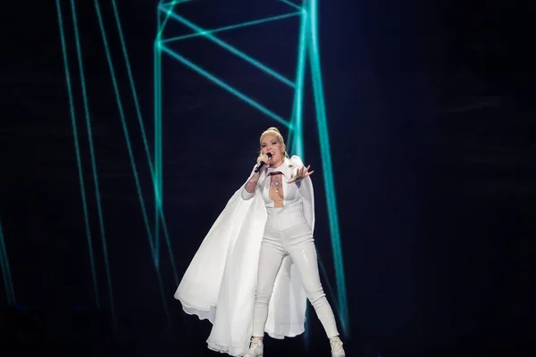 Svala from Iceland at the Eurovision Song Contest — Stock Photo