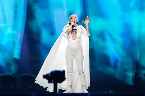 Svala de Islandia en el Festival de Eurovisión - foto de stock