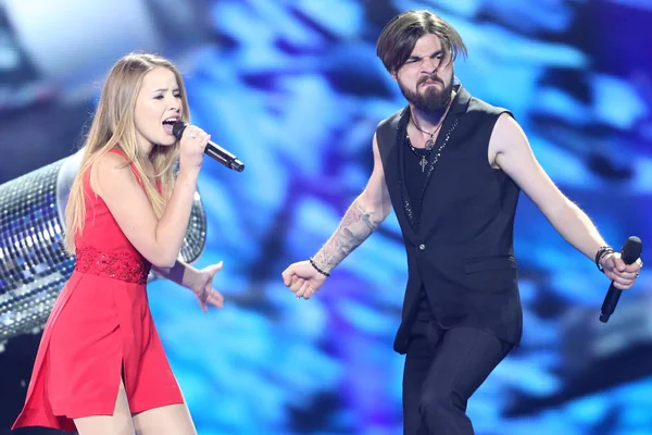 Ilinca & Alex Florea de Roumanie Eurovision 2017 — Photo de stock