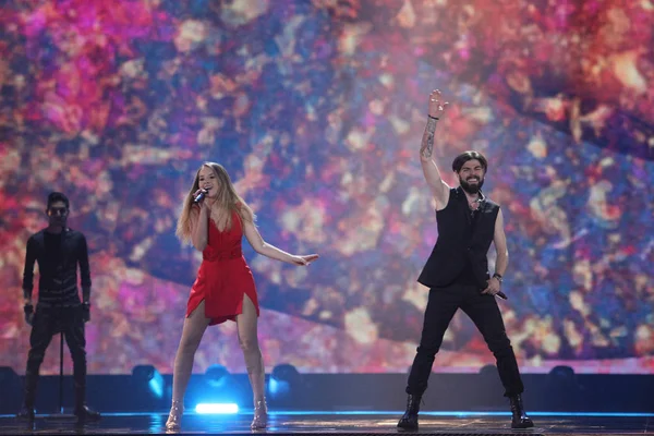 Ilinca & alex florea aus Rumänien Eurovision 2017 — Stockfoto