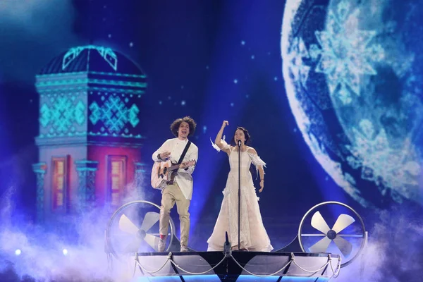 Naviband desde Belarus Eurovision 2017 - foto de stock