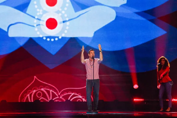 Francesco Gabbani d'Italie Eurovision 2017 — Photo de stock