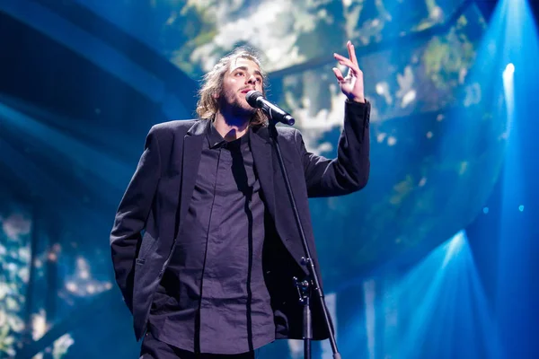 Salvador Sobral desde Portugal Eurovisión 2017 - foto de stock