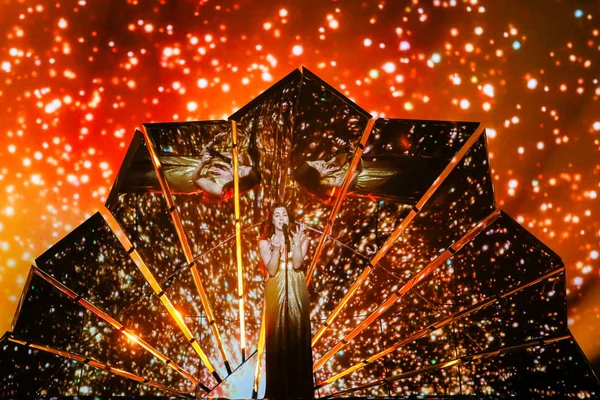 E Lucie Jones desde United Kingdom Eurovision 2017 - foto de stock