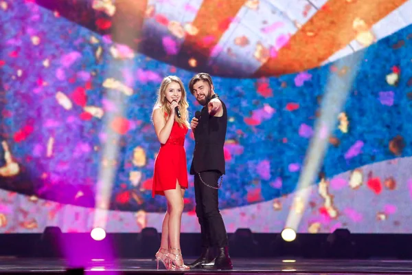 Ilinca & alex florea aus Rumänien Eurovision 2017 — Stockfoto