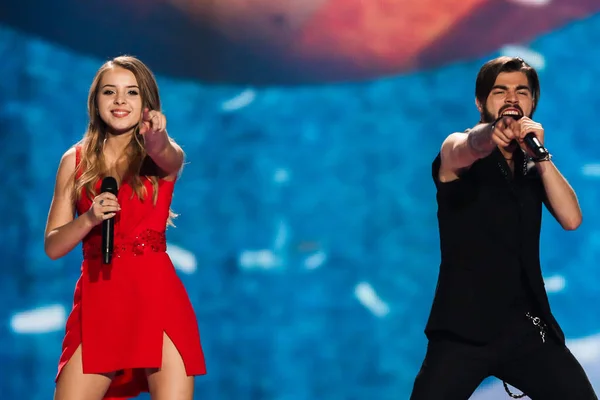 Ilinca & alex florea aus Rumänien Eurovision 2017 — Stockfoto