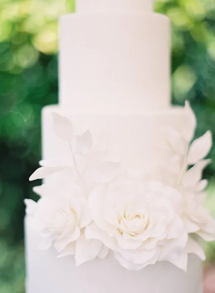 Pastel de boda decorado con hojas —  Fotos de Stock