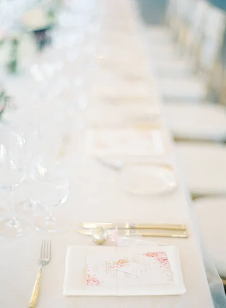 Mesa de ajuste de boda - foto de stock