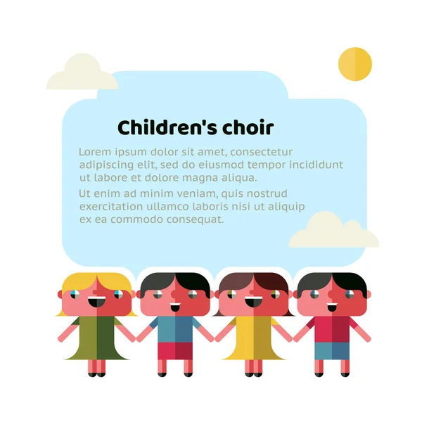 Coro dei bambini canta una canzone — Vettoriale Stock