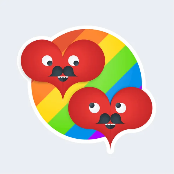 Dos corazones gay — Vector de stock