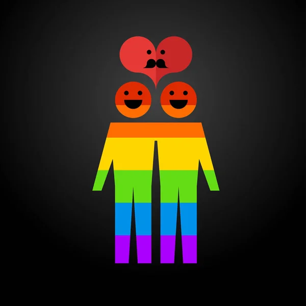 Icono arco iris gay familia — Vector de stock