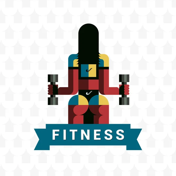 Logo de la pegatina Fitness — Vector de stock