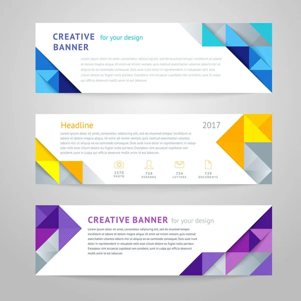 Plantillas de diseño banner horizontal — Archivo Imágenes Vectoriales