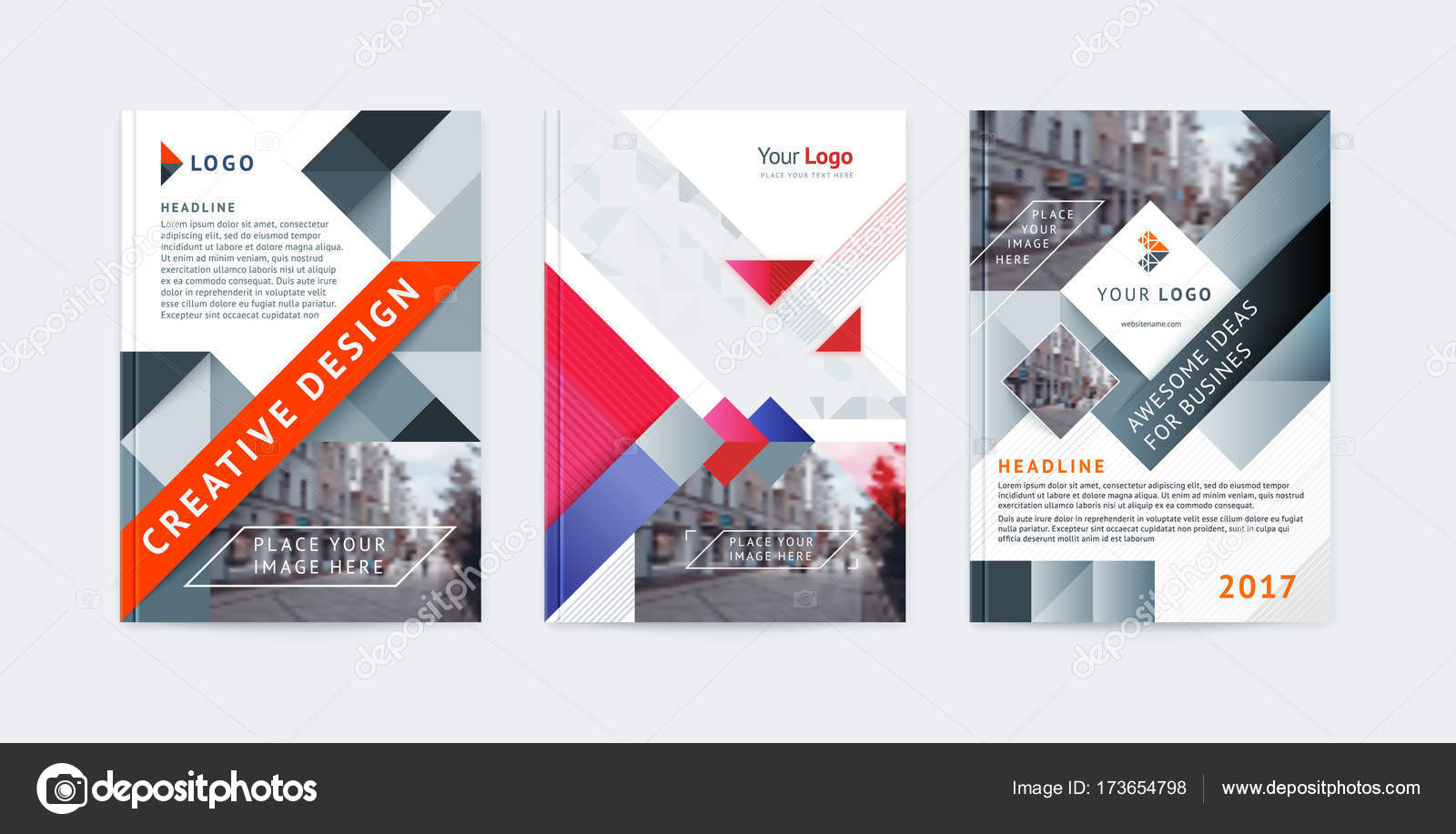 Set of booklet cover design templates Stock Vector Image by ©uzhveko