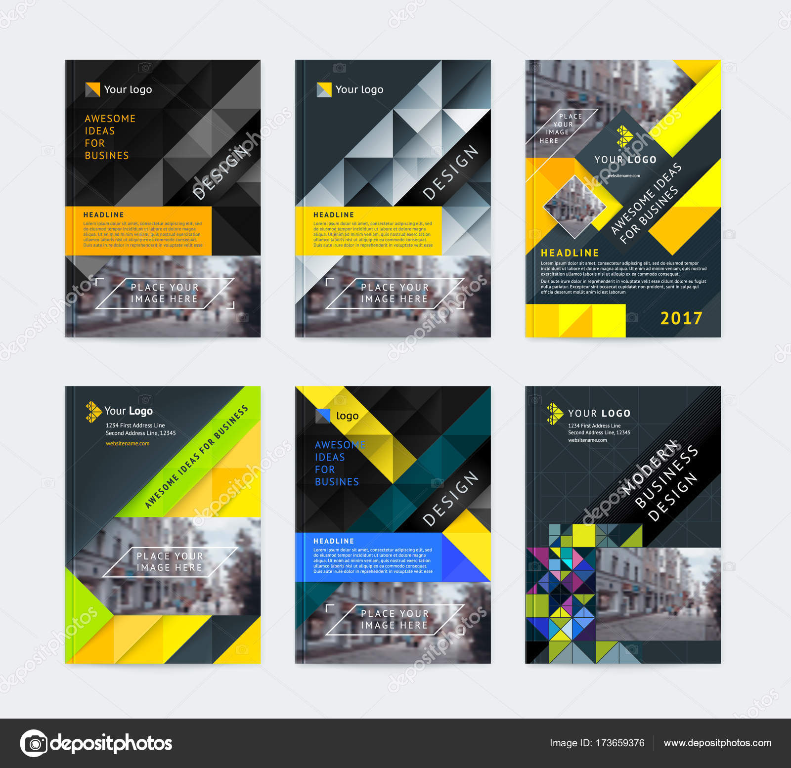 Set of booklet cover design templates Stock Vector Image by ©uzhveko