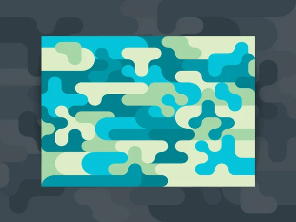 Couverture horizontale A4 fond d'un motif géométrique de camouflage multicolore — Image vectorielle