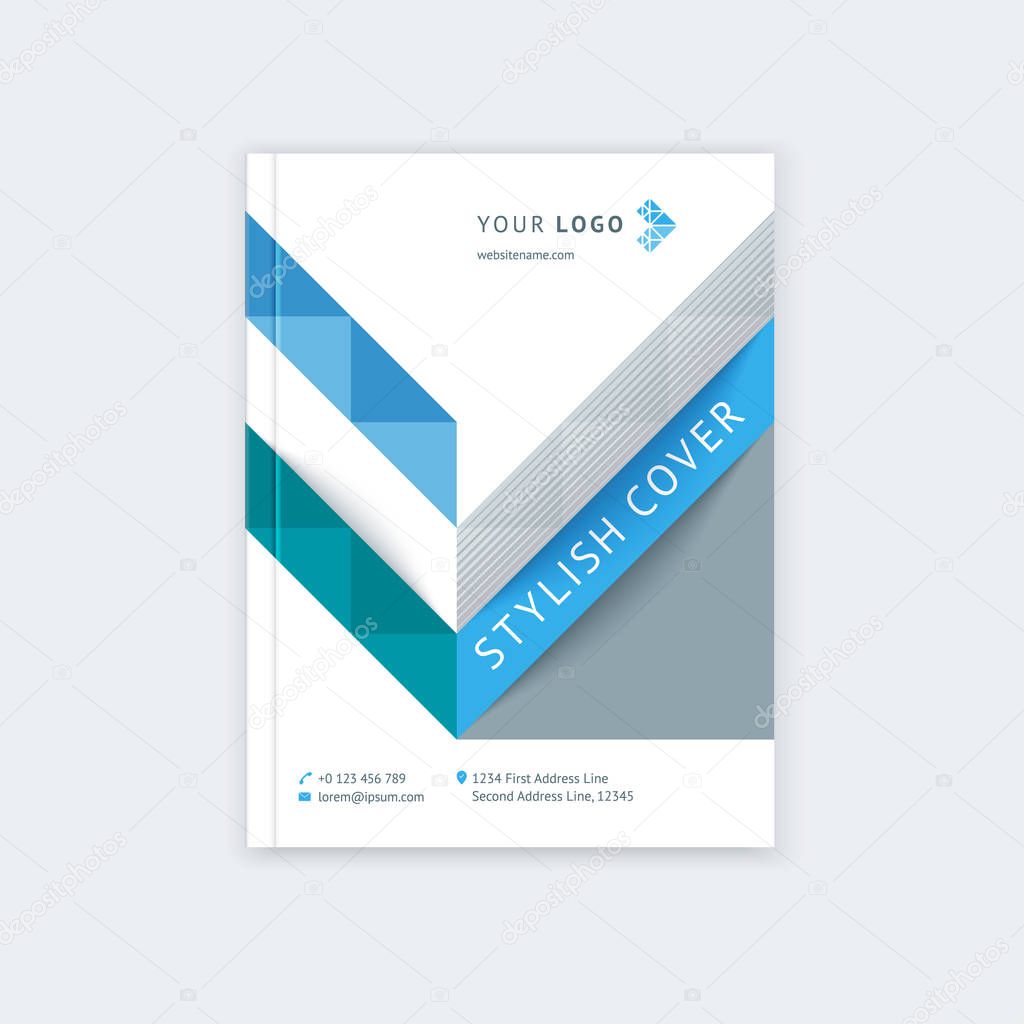 Template design covers from geometric triangles