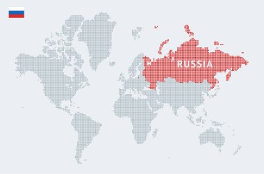 Rusya bir soyut dünya haritası üzerinde