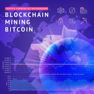 Blockchain ve Kripto para biriminin Tema arka plan