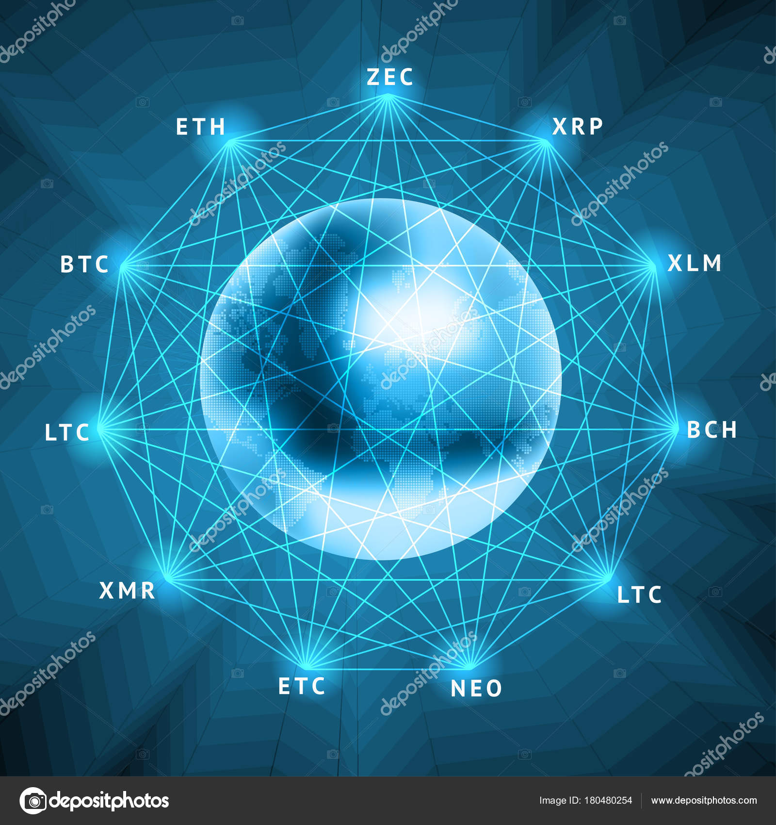 Abstract background on the theme of blockchain and crypto currency Stock  Vector by ©uzhveko 180480254