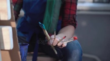 Kadın sanatçı resim resim Studio