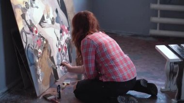 Kadın sanatçı resim resim Studio