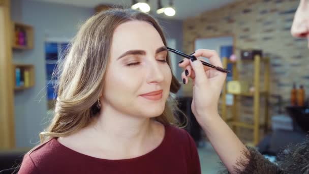 Professionell makeup processen — Stockvideo