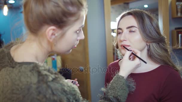 Professional makeup process — Stock Video