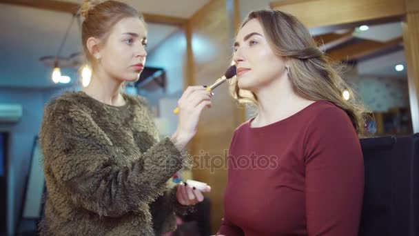 Processo di trucco professionale — Video Stock